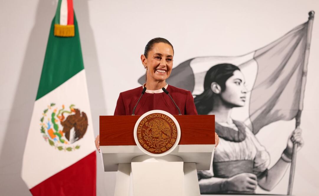 , presidenta de México, durante la mañanera del 13 de febrero del 2025 en Palacio Nacional. Foto: Luis Camacho / EL UNIVERSAL