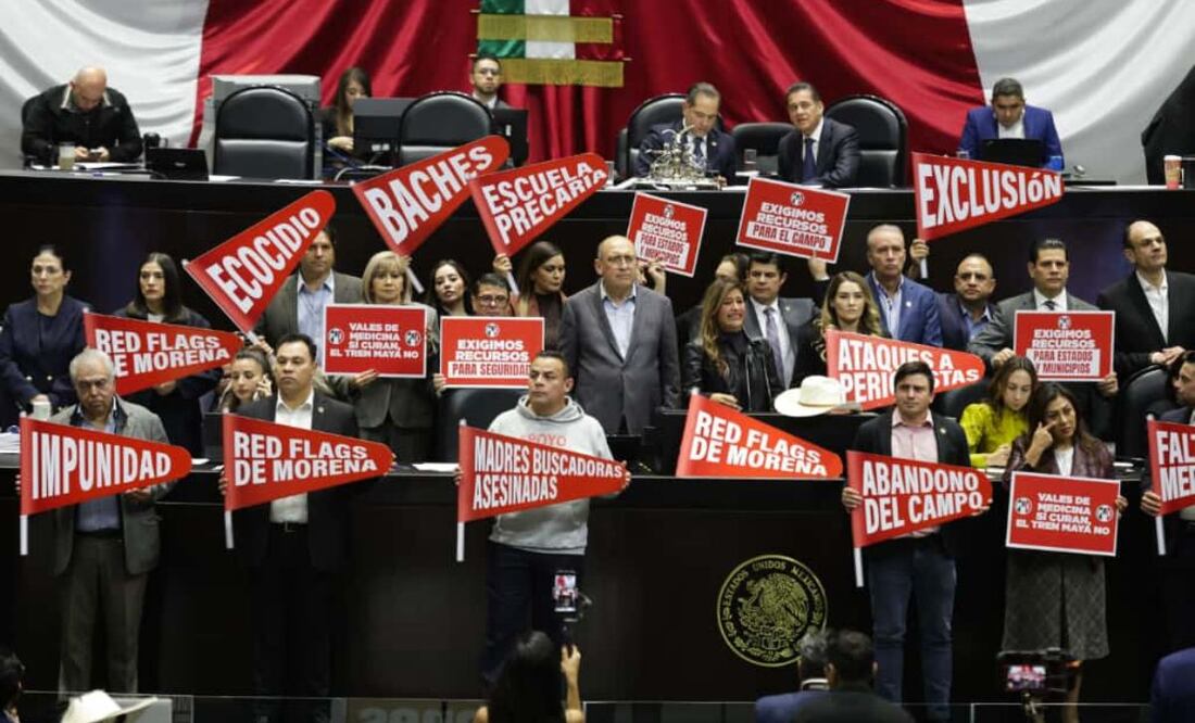 Sesión en la Cámara de Diputados de San Lázaro donde se presentan las reservas del Presupuesto de Egresos de la Federación (PEF) 2026. FOTO: CARLOS MEJIA/EL UNIVERSAL