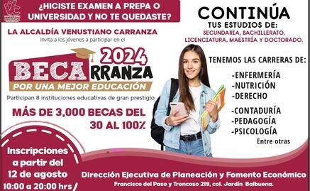Lanzan "BeCarranza 2024"; beca en apoyo a  jóvenes de la Venustiano Carranza para que sigan estudiando