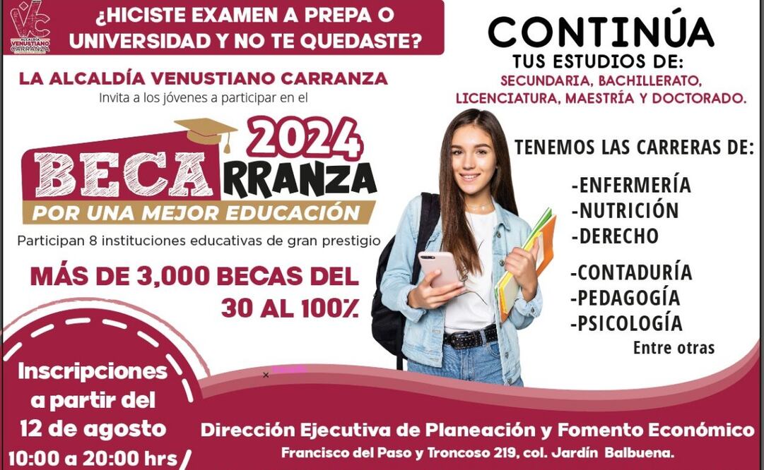 Adolfo Hernández García, anunció que este lunes inicia el registro para el programa ‘BeCarranza 2024 Por una Mejor Educación’. Foto: Especial