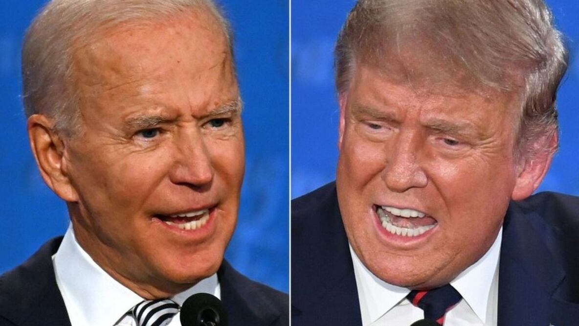 Trump y Biden se arrebataron el uso de la palabra durante el inicio del debate. Foto: Getty Images
