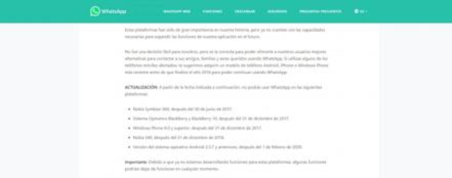 Si tienes este celular, despídete de Whatsapp