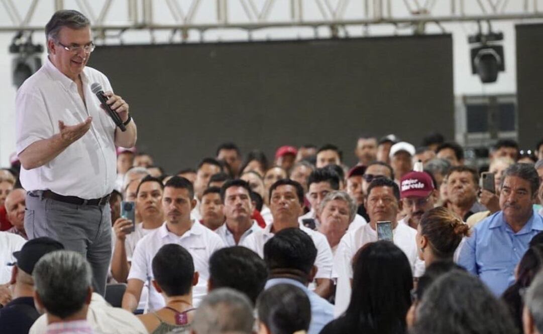 Marcelo Ebrard en la presentación de su Plan Angel de seguridad en Colima. Foto: Twitter: @m_ebrard