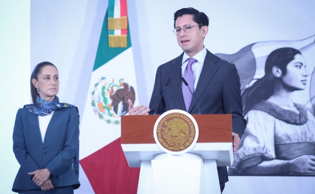 El canciller Roberto Velasco durante la “Mañanera del Pueblo” en Palacio Nacional de este 12 de mayo de 2026. Foto: Luis Camacho/ EL UNIVERSAL