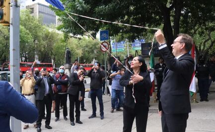 Alcaldesa de Cuauhtémoc y el embajador de Hungría inauguran nuevo nombre de calle