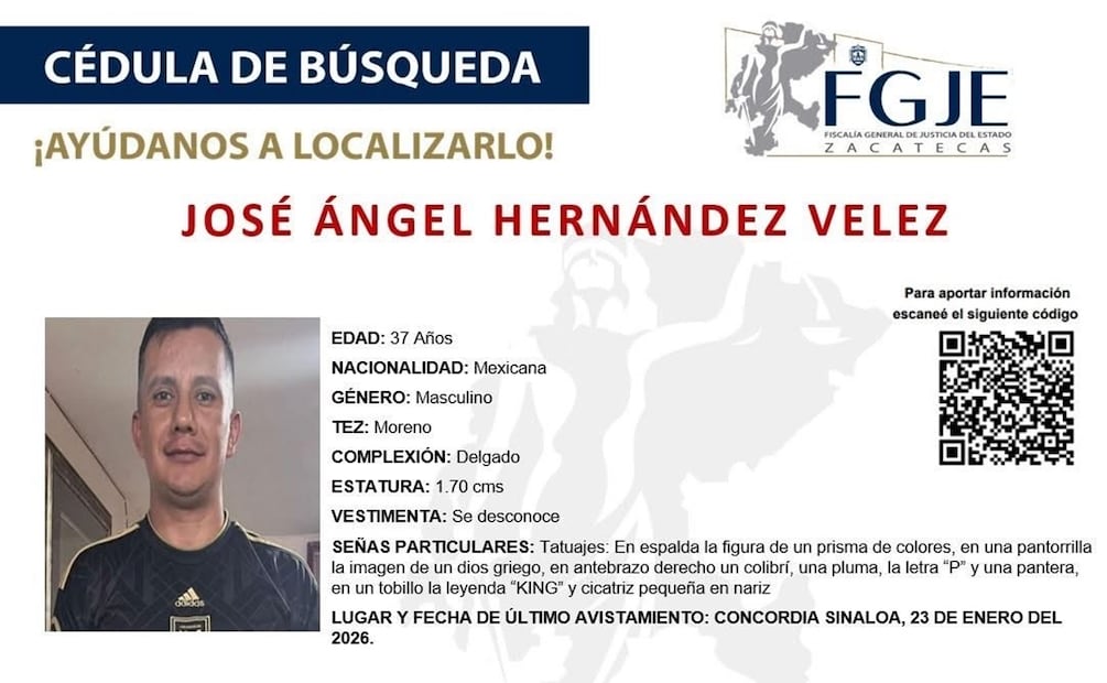 Foto: Fiscalía General de Justicia de Zacatecas