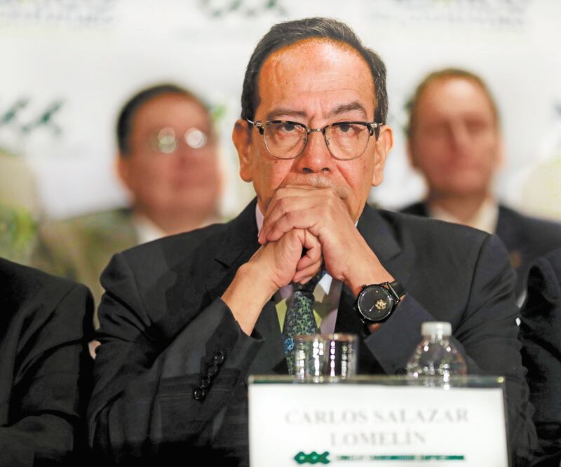 Carlos Salazar, presidente del CCE, manifestó que es necesario trabajar con unidad para resolver la problemática de manera integral. ARCHIVO EL UNIVERSAL  