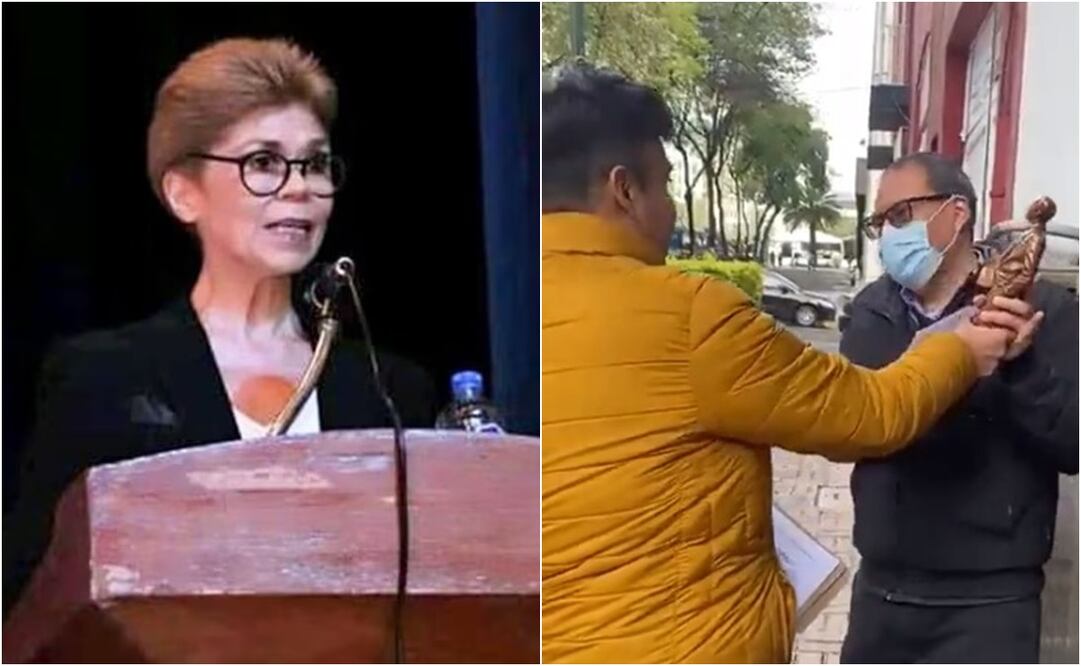 José Alfonso Suárez del Real publicó un video en su cuenta de X donde se observa a un hombre entregar el galardón, así como la presunta carta-protesta que se entrega con el reconocimiento. Foto: X @JASRA1