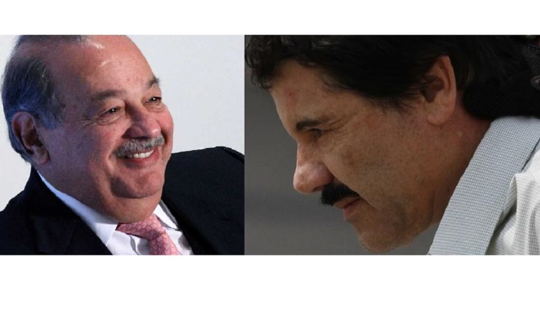 Slim has a net worth of US$27 billion while Joaquín Guzmán's fortune amounts to US$1.1 billion. (Photo: Special)