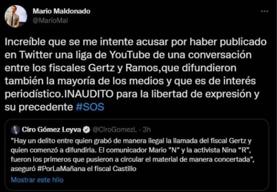 Mario Maldonado califica de inaudita acusación en su contra por espionaje a Gertz Manero