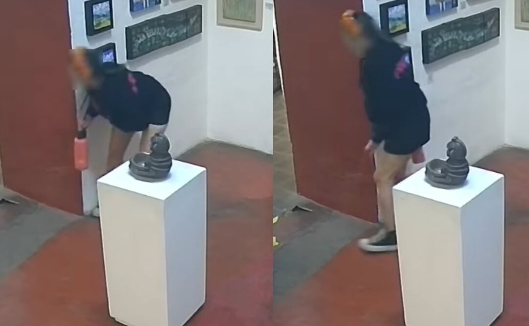 La mujer fue captada mientras hacía sus necesidades a mitad de una galería. Foto: Captura de pantalla.