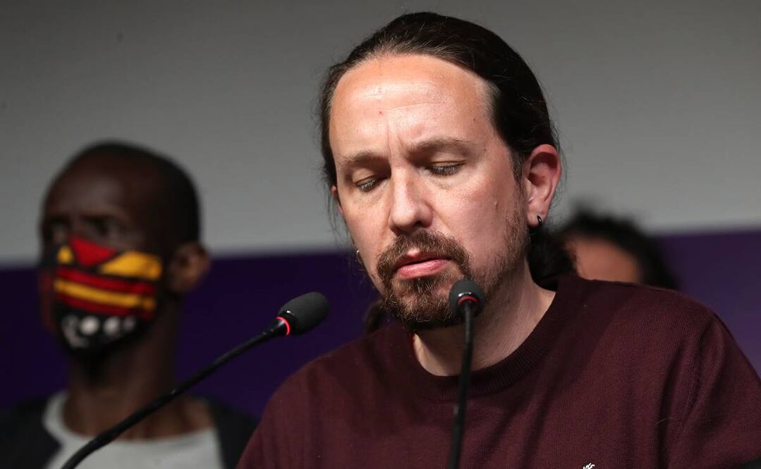 Pablo Iglesias comparece ante los medios hoy martes en la sede de su partido, en Madrid, tras conocer los resultados de las elecciones autonómicas.Foto: EFE