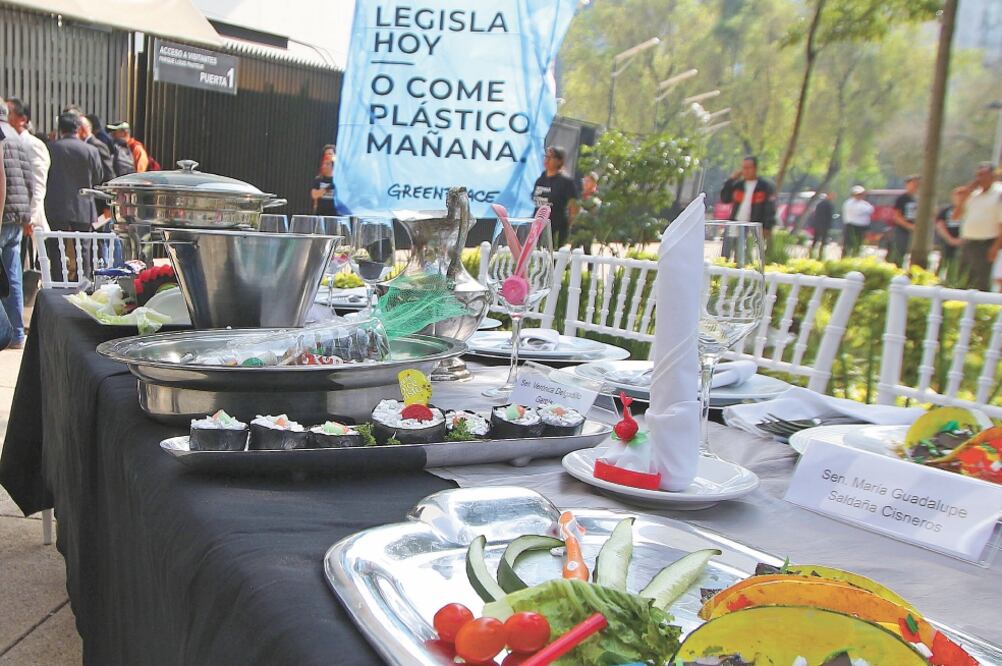 Integrantes de organizaciones urgieron a senadores a legislar contra la contaminación por microplásticos. Foto: ESPECIAL