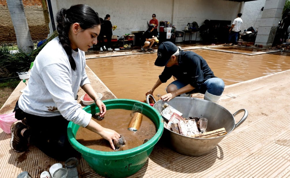 Afectaciones por inundaciones, después del desbordamiento del arroyo Zapotlanejo en Jalisco. Foto: AFP