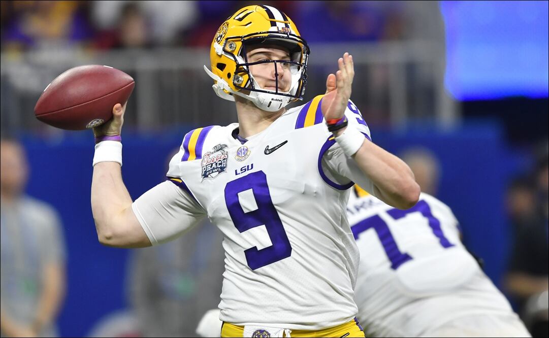El quarterback LSU, Joe Burrow. Foto: AP