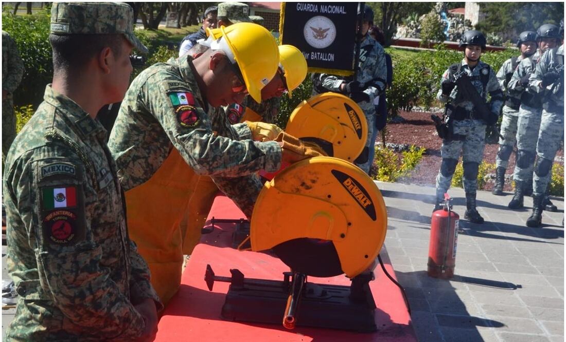 La Sedena destruye más de un centenar de armas decomisadas en el último semestre del año en Hidalgo (8/11/2024). Foto: Especial