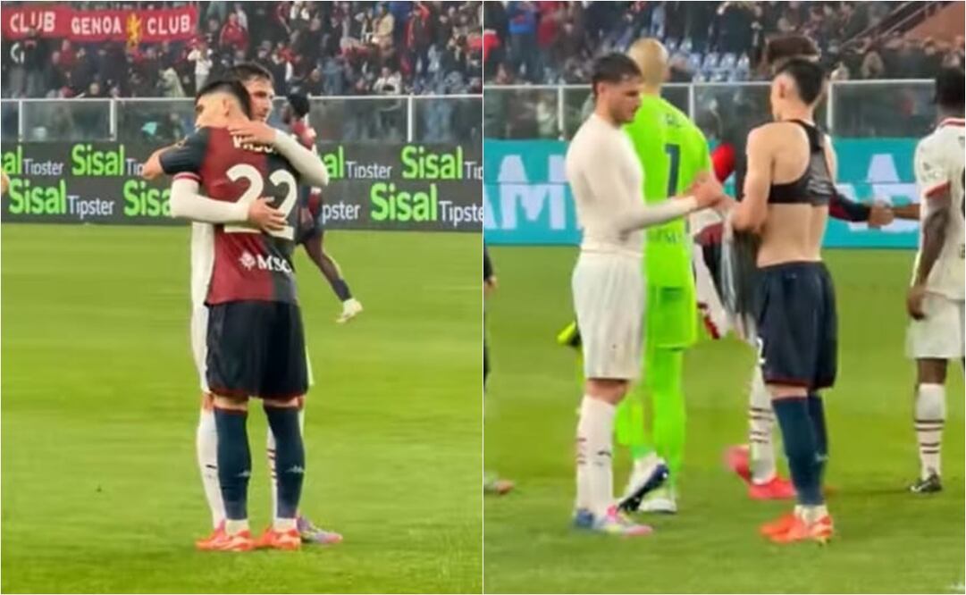 FOTO: ESPECIAL - Santiago Giménez y Johan Vásquez viven emotivo momento en Italia