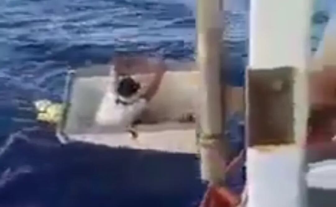 Pescador de Amapá es encontrado después de estar once días a la deriva dentro de un congelador en el océano. Foto: Tomada del video