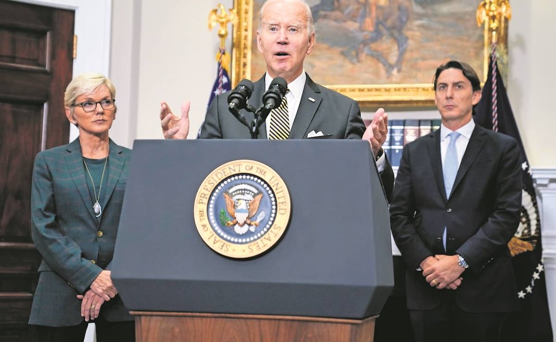 El presidente estadounidense, Joe Biden, ayer durante un evento en la Sala Roosevelt de la Casa Blanca.Foto Evan Vucci/ AP