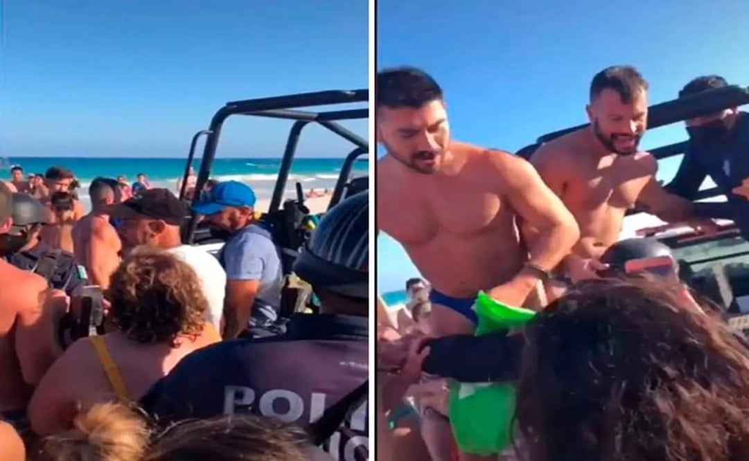 Policías de Tulum detienen a pareja gay por besarse en la playa