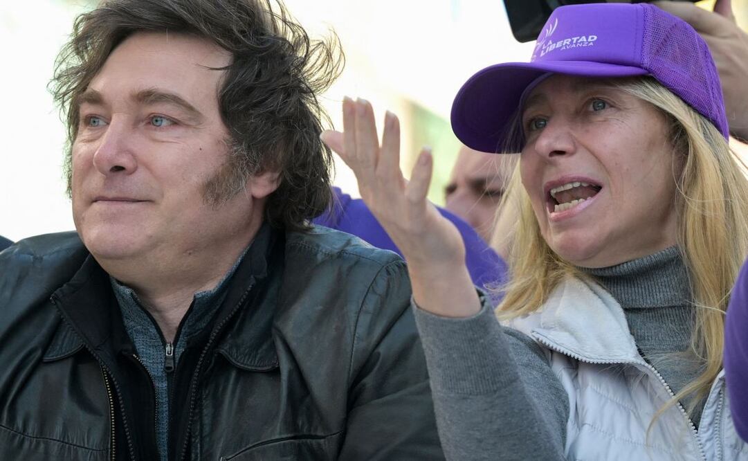 Javier Milei junto a su hermana Karina Milei. (27/08/25) Foto: AFP/Archivo