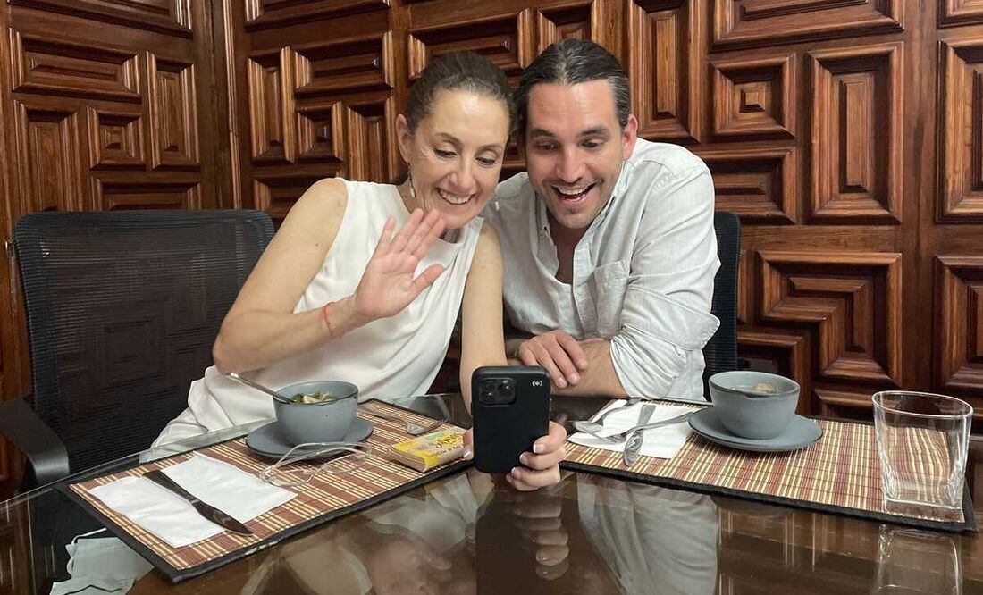 Sheinbaum junto con su hijo Rodrigo Foto: Especial