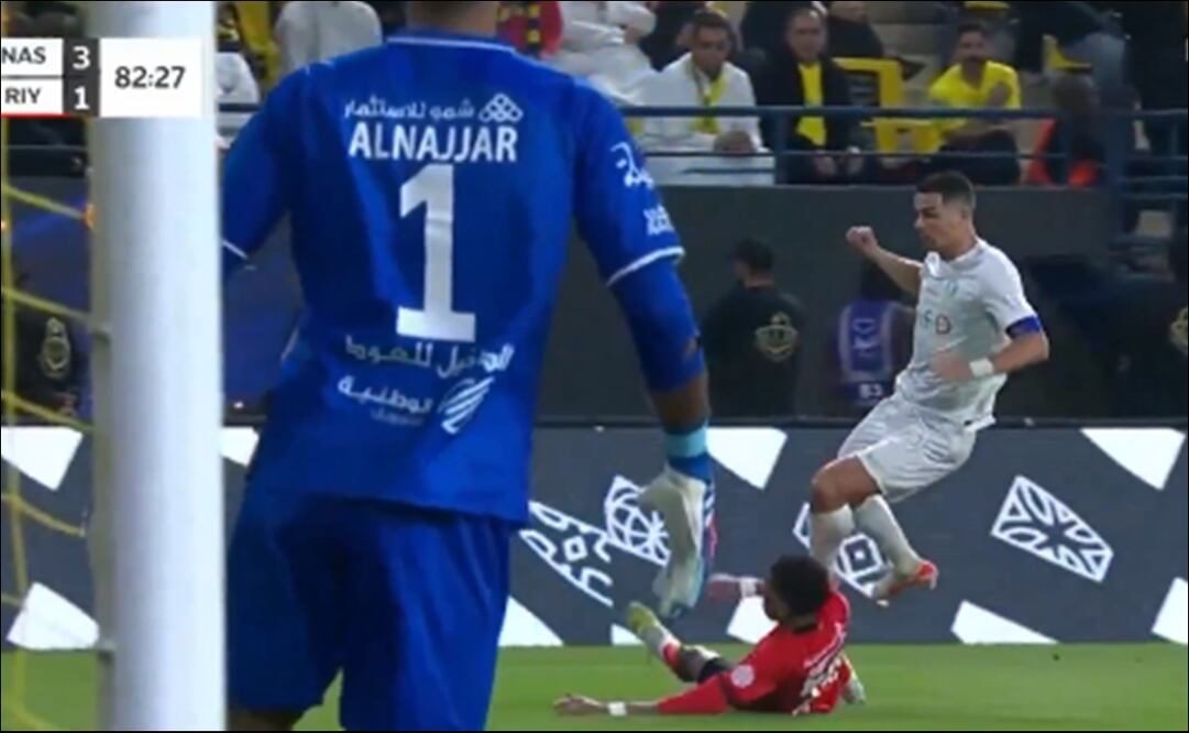 La fuerte barrida a Cristiano Ronaldo en la victoria del Al Nassr / Foto: Especiales