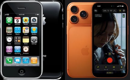 El primer iPhone vs iPhone 17, 18 años de evolución tecnológica