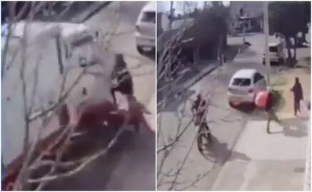 Vecinos golpean a repartidor ladrón en Tultitlán; camión embiste a cómplice