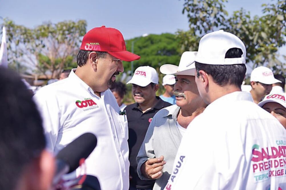 En Santiago Ixcuintla, Manuel Cota, candidato del PRI-PVEM-Panal, dijo que en el debate del próximo 9 de mayo se dedicará a hacer propuestas (TOMADA DE FACEBOOK)