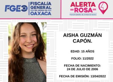 Lanzan Alerta Rosa por Aisha Guzmán Capón, estudiante del CEDART en Oaxaca