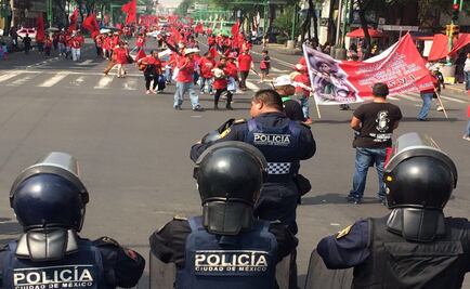 FPFV marcha sobre Eje Central y el Zócalo al plantón de la CNTE