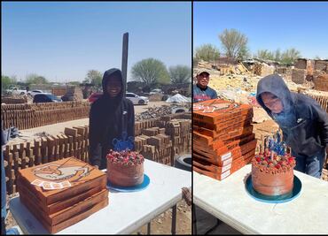 Cumplen el sueño de David, le celebran su cumpleaños con pizza, refresco y pastel