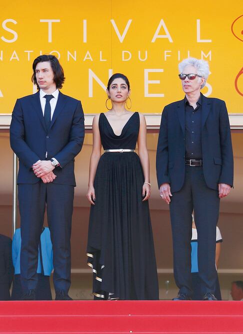 Adam Driver, Golshifteh Farahani y el director Jim Jarmush, de Paterson (YVES HERMAN. REUTERS)