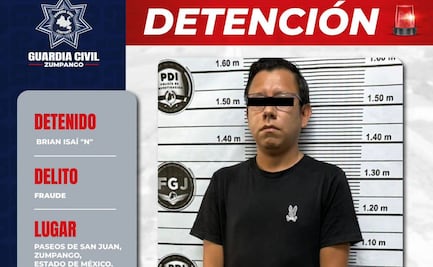 Detienen a presunto defraudador en Zumpango, Edomex; habría cobrado 450 mil pesos por la renta de un palco en un estadio