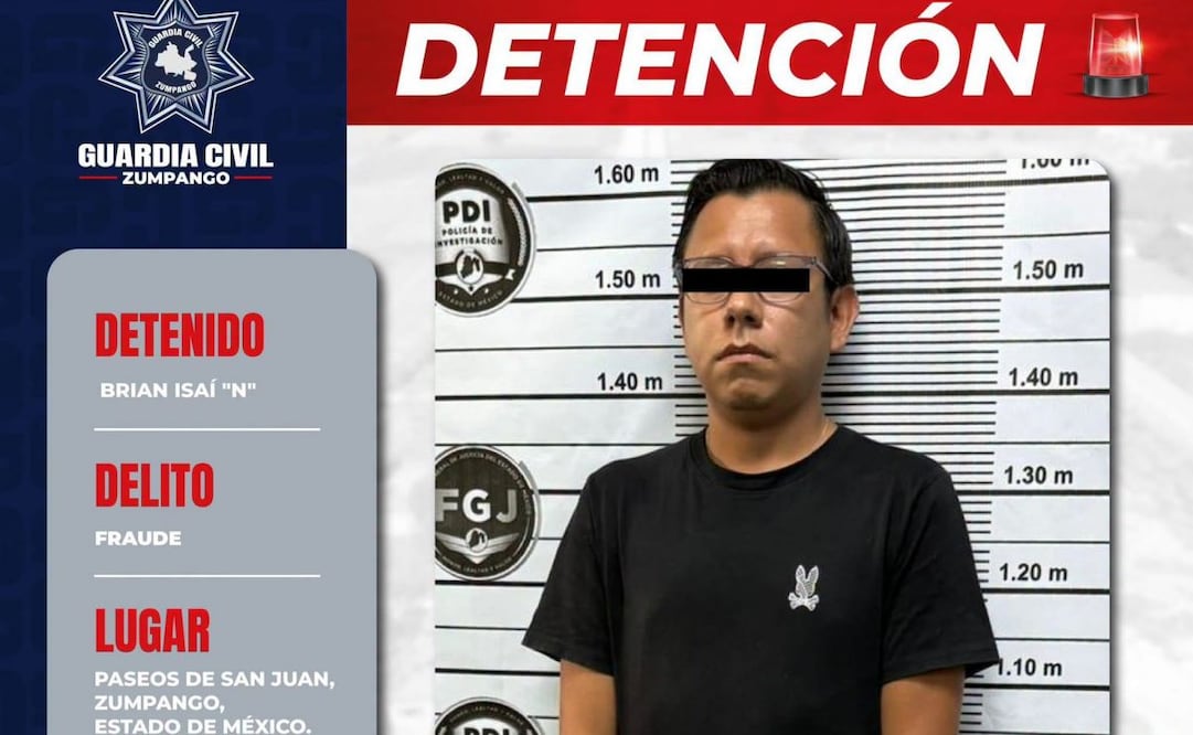 Detienen a presunto defraudador en Zumpango; habría cobrado 450 mil pesos por un palco.
Foto: Especial.