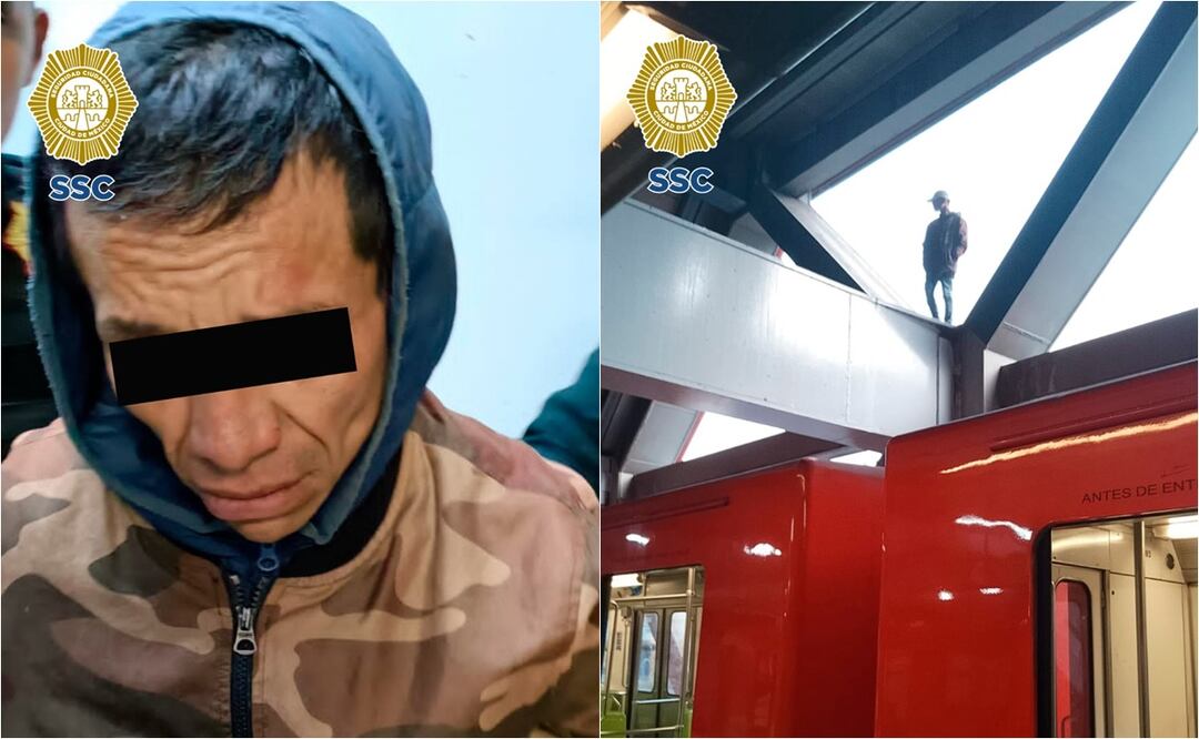 Policía rescata a hombre que intentó quitarse la vida en el Metro Constitución de 1917. Foto: Especial