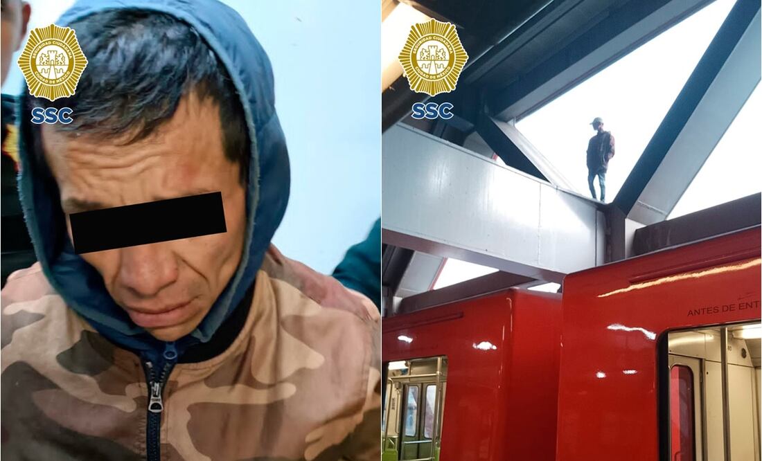 Policía rescata a hombre que intentó quitarse la vida en el Metro Constitución de 1917. Foto: Especial