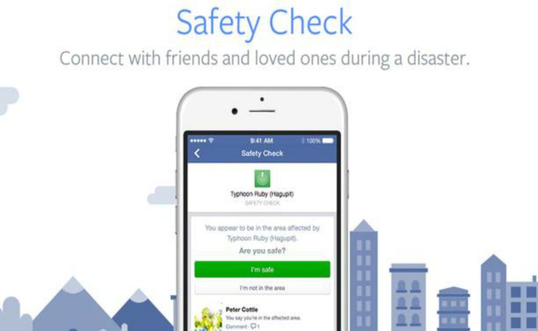 Con la "verificación de seguridad", Facebook envía un mensaje a todos los usuarios de la zona afectada por la crisis