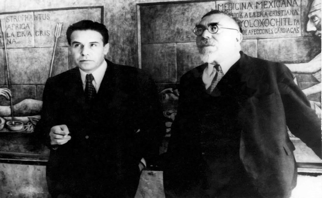 El doctor Arturo Rosenblueth Stearns (izquierda) acompañado por el también reconocido matemático Norbert Wiener, ambos desarrollaron la cibernética en la medicina, para analizar los mecanismos de control y estímulos en los seres humanos, por lo que en 1952 el doctor chihuahuense se convirtió en el primer mexicano candidato a un premio Nobel. Cortesía Mario Trillo.
