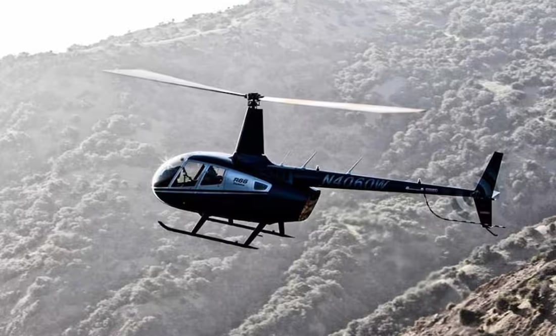 El helicóptero que transportaba a Piñera. Foto: especial