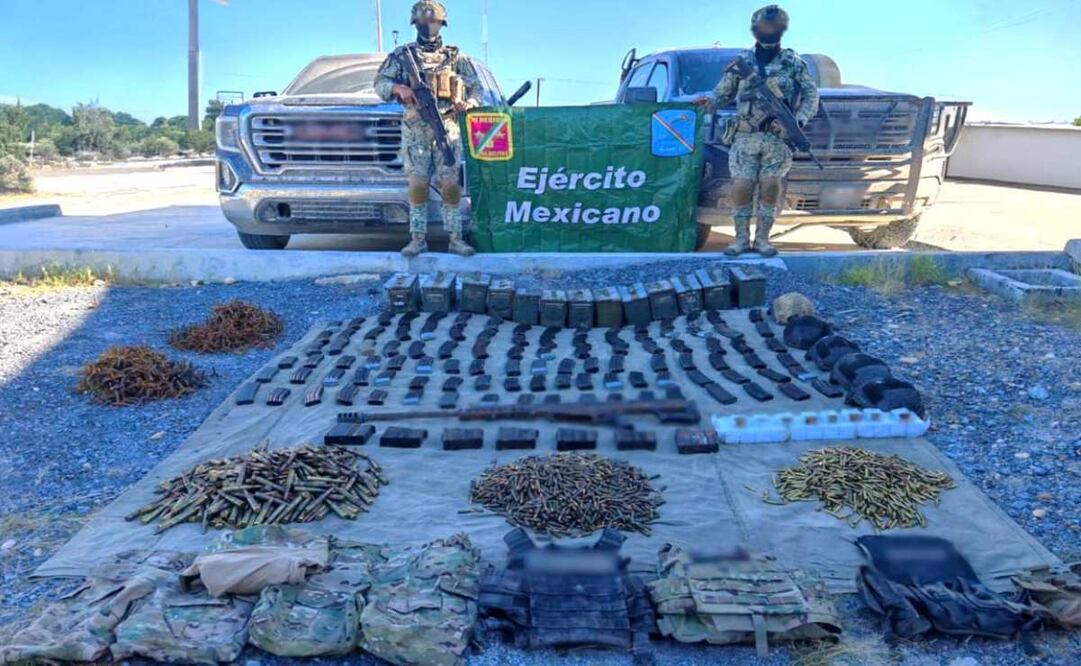 Detienen a 15 personas y aseguran armas largas, cartuchos, vehículos y droga en Abasolo, Tamaulipas (30/10/2025). Foto: Especial