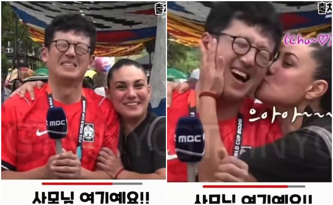 VIDEO: mexicana besa a reportero de Corea del Sur durante transmisión en vivo; así fue inesperado momento