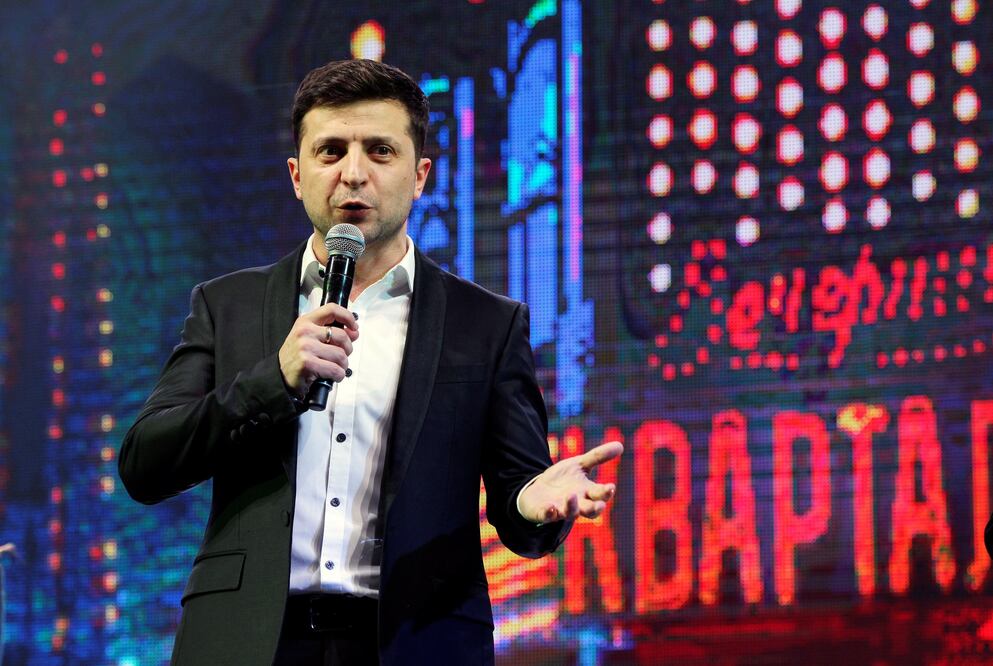 El comediante ucraniano Vladímir Zelenski durante un espectáculo en Kiev (Ucrania) (Foto: EFE)