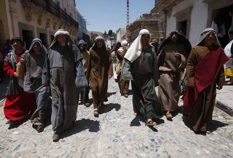 En Semana Santa, participan entre 150 y 200 habitantes del pueblo mágico. Foto: Archivo El Universal