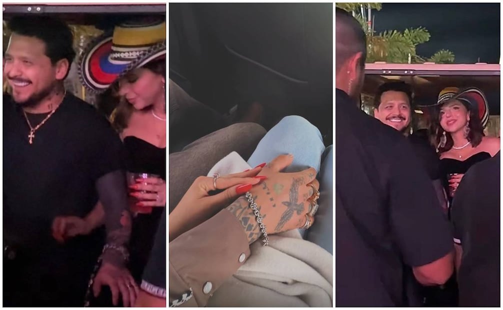 Christian Nodal acompañó a Ángela Aguilar durante el concierto que ofreció en Colombia.