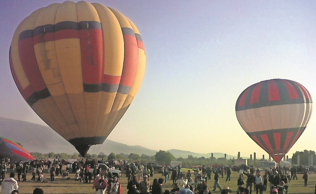 San Martín de las Pirámides es reconocido por los vuelos en globos aerostáticos, destacó el edil de la demarcación. Foto: Archivo/ EL UNIVERSAL 