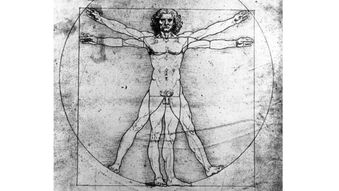 Imagen: El dibujo interpreta las teorías de la proporción del cuerpo del arquitecto Vitruvio. Getty Images