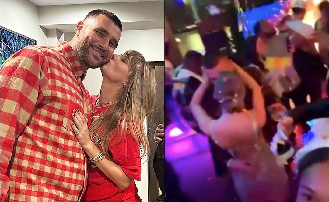 Taylor Swift y Travis Kelce comenzaron el 2024 con un beso / Foto: Especiales