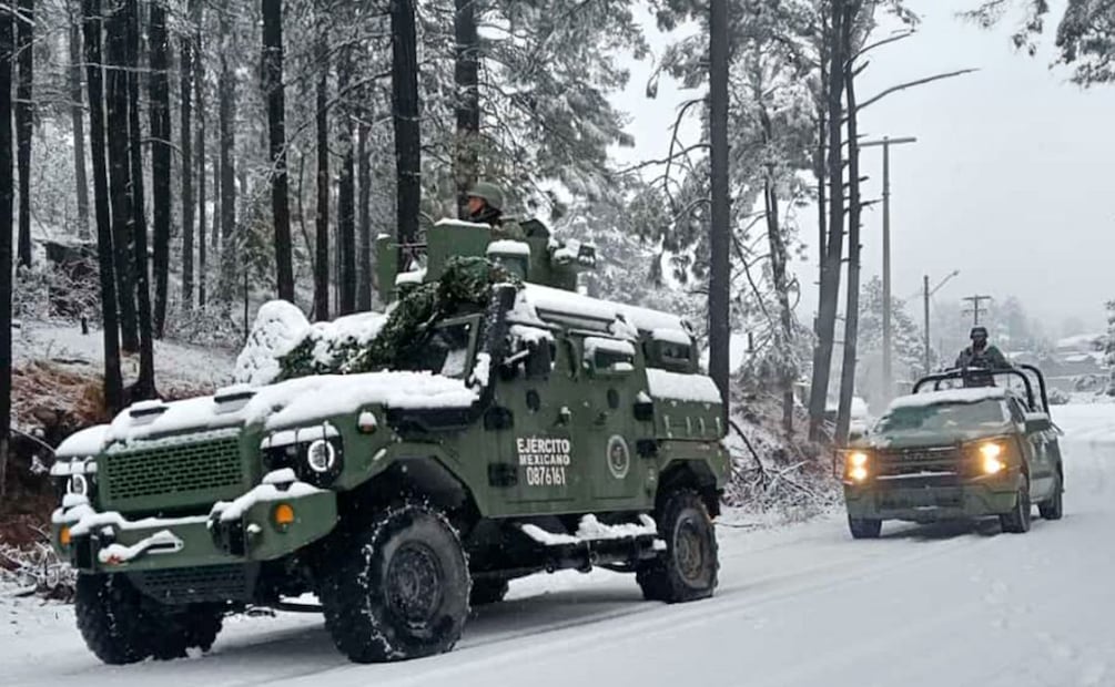 Sedena presume despliegue en la nieve contra el crimen organizado. Foto: Especial